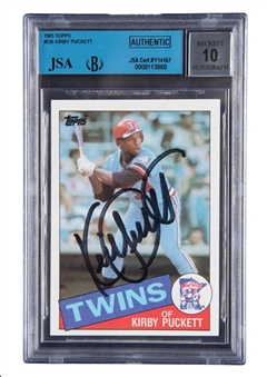 1985 Topps #536 Kirby Puckett Signed Rookie Card – BGS 10 Signature!